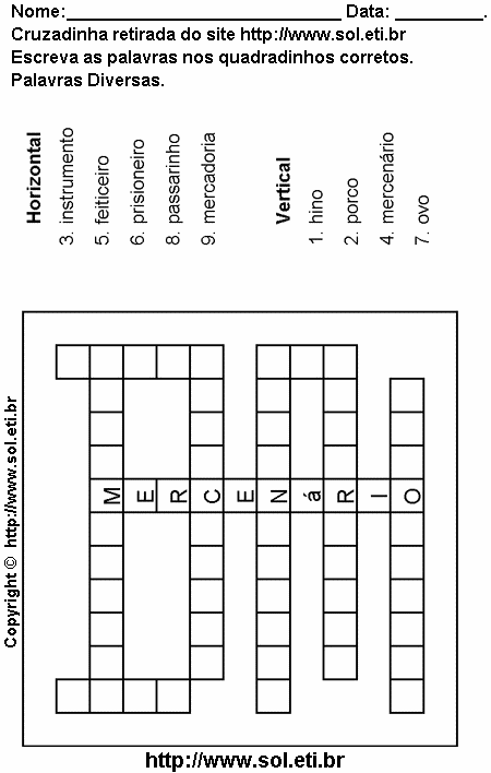 Cruzadinha Para Imprimir Com a Ortografia das Palavras 24