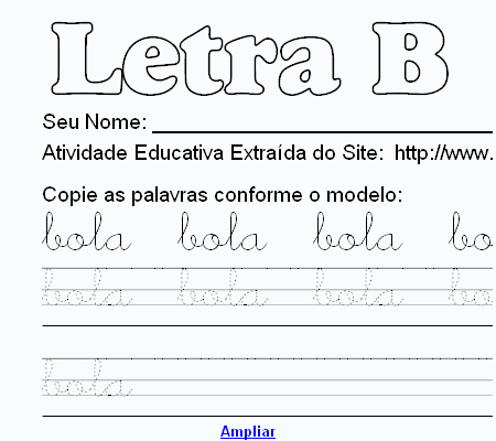 Atividade Pontilhada Com a Letra B