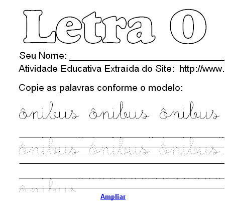 Atividade Pontilhada Com a Letra O