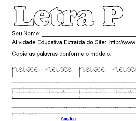 Atividade Pontilhada Com a Letra P