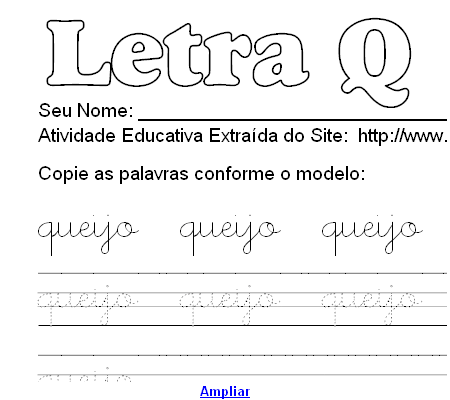 Atividade Pontilhada Com a Letra Q