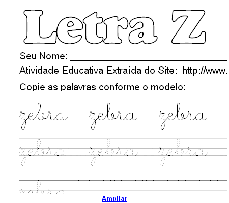 Atividade Pontilhada Com a Letra Z