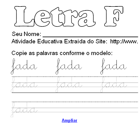 Atividade Pontilhada Com a Letra F