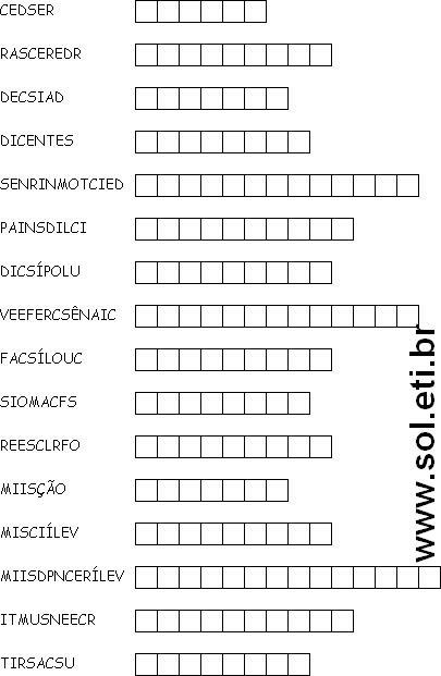 Atividade de Organizar as Letras e Formar as Palavras 10