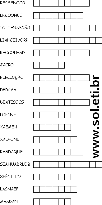 Atividade de Organizar as Letras e Formar as Palavras 6