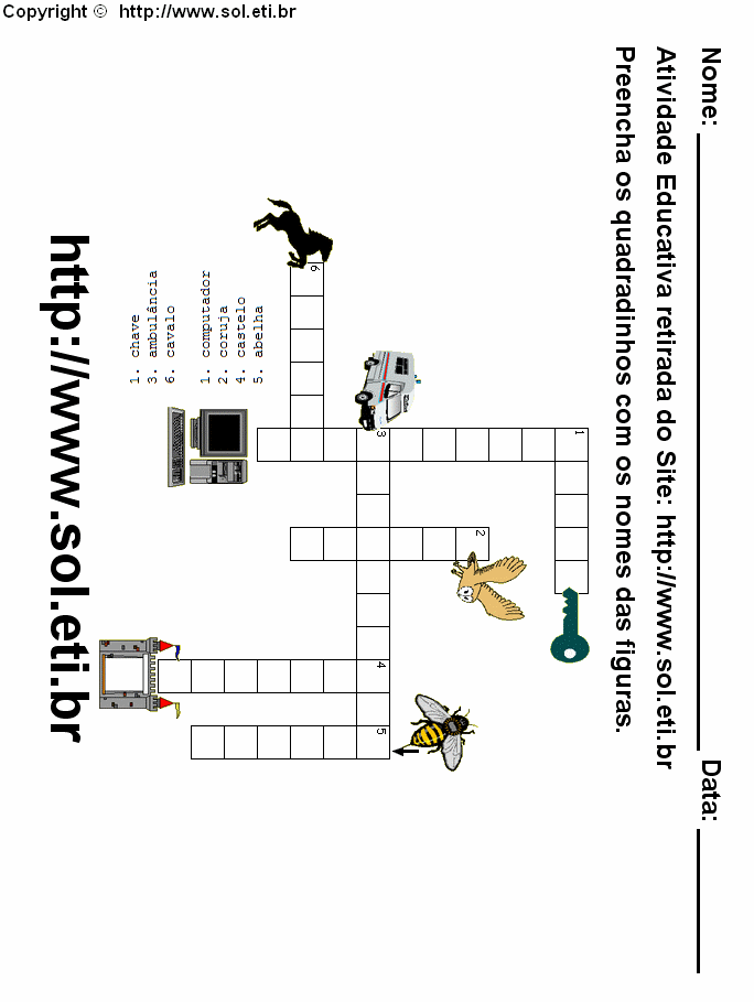 Palavras Cruzadas Com Figuras Para Imprimir 2