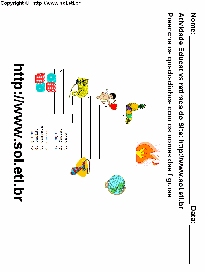 Palavras Cruzadas Com Figuras Para Imprimir 6