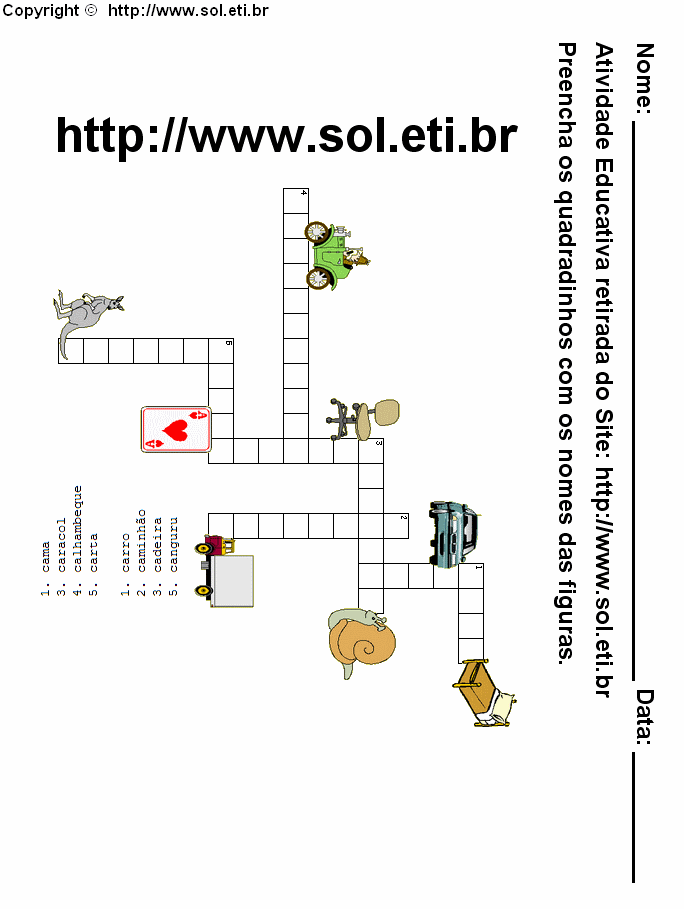 Palavras Cruzadas Com Figuras Para Imprimir 8