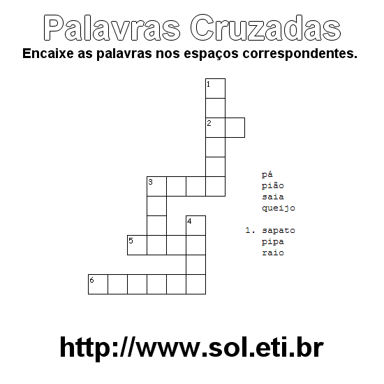 Palavras Cruzadas Para Imprimir Nível Fácil 21