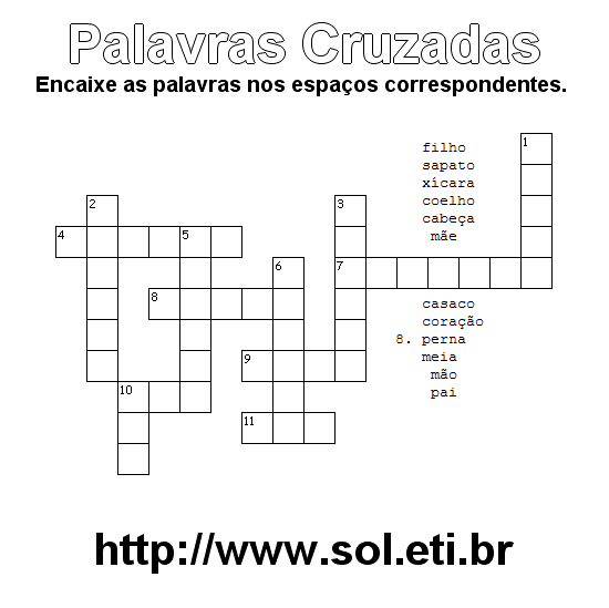 Palavras Cruzadas Para Imprimir Nível Fácil 24