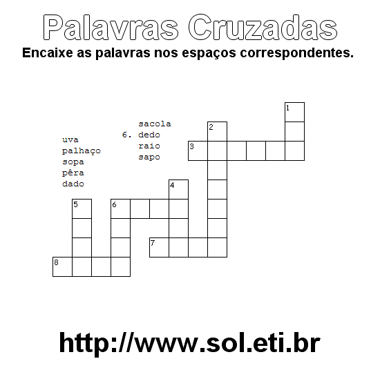 Palavras Cruzadas Para Imprimir Nível Fácil 49