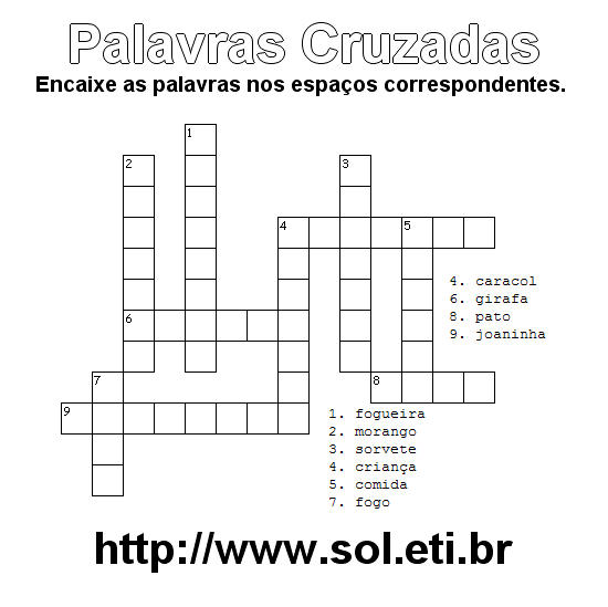 Cruzadinha Fácil Com Respostas 41