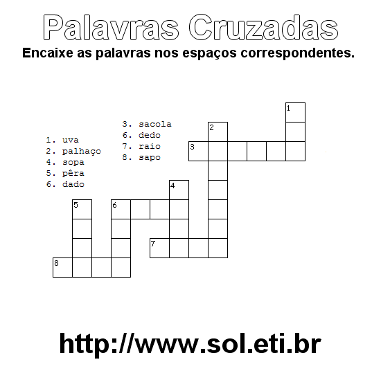 Cruzadinha Fácil Com Respostas 49