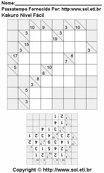 Jogo Numérico Sudoku Para Imprimir Com Resposta. Jogo Nº 134.