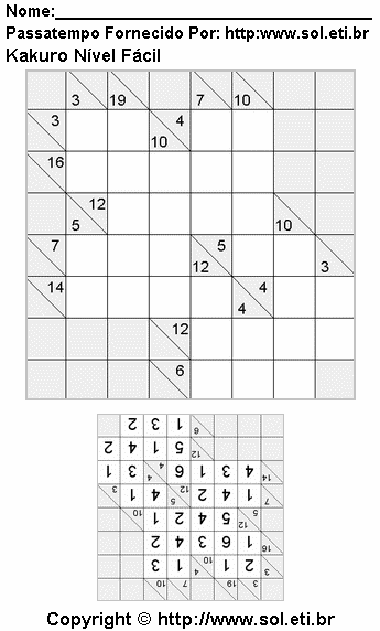 Passatempo Matemático Sudoku Para Imprimir. Jogo Nº 140.