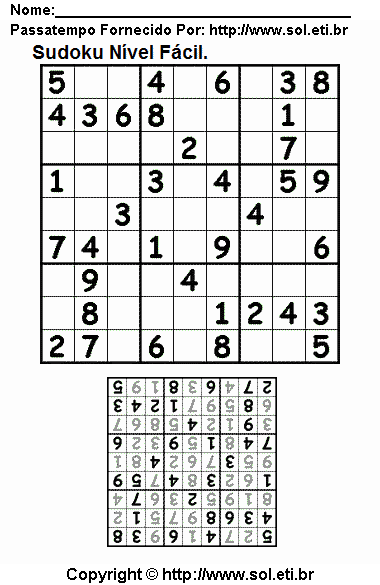 Sudoku Para Imprimir Com Respostas 132