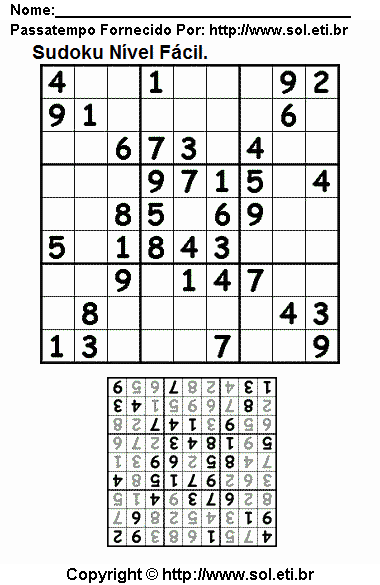 Sudoku Para Imprimir Com Respostas 158