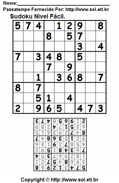 Sudoku Para Imprimir Com Respostas 17