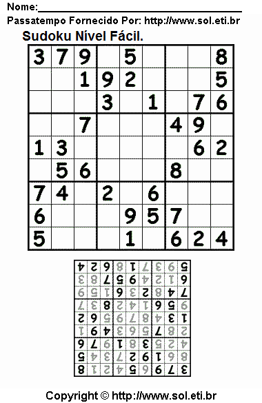 Sudoku Para Imprimir Com Respostas 187