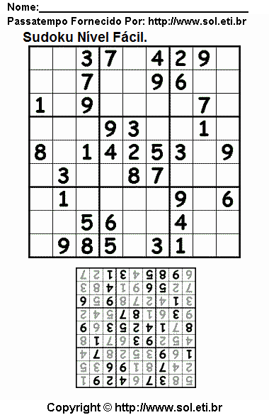 Sudoku Para Imprimir Com Respostas 19