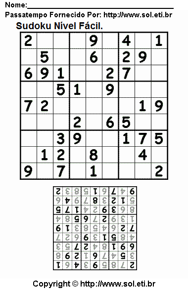 Sudoku Para Imprimir Com Respostas 2