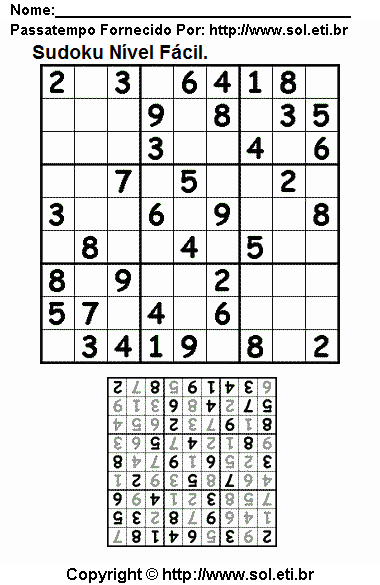 Sudoku Para Imprimir Com Respostas.