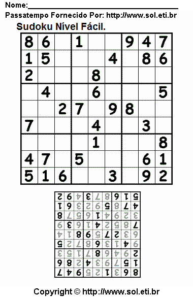 Sudoku Para Imprimir Com Respostas 21