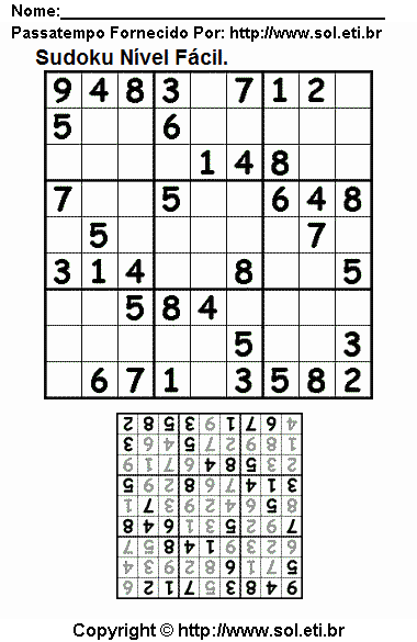 Jogo Sudoku - No. 148