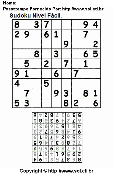 Sudoku Para Imprimir Com Respostas 24