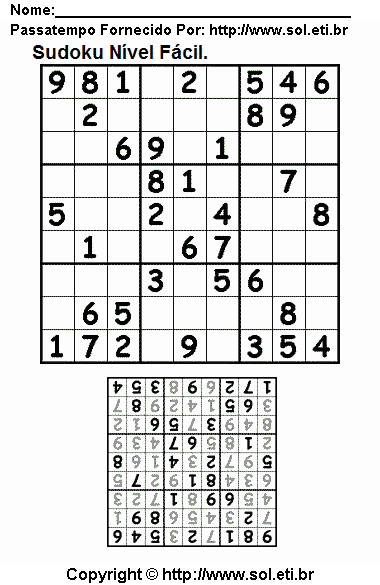 Sudoku Para Imprimir Com Respostas 242