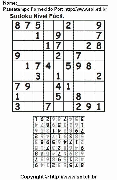 Sudoku Para Imprimir Com Respostas 252
