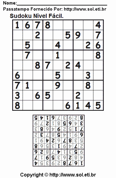 Sudoku Para Imprimir Com Respostas 258