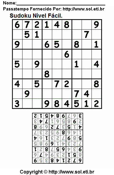 Sudoku Para Impressão. Jogo Nº 76.