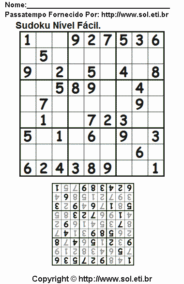 Sudoku Para Imprimir Com Respostas 315
