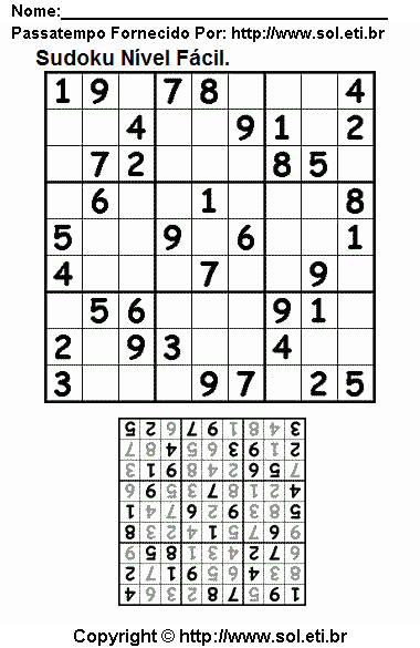 Sudoku Para Imprimir Com Respostas 342