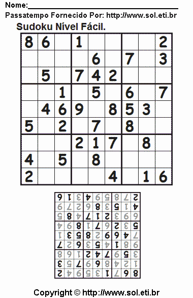 Sudoku Para Imprimir Com Respostas 344