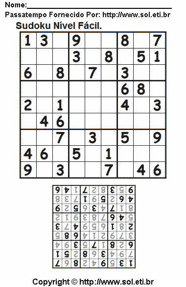 Sudoku Para Imprimir Com Respostas 349