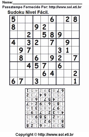 Sudoku Para Imprimir Com Respostas 356