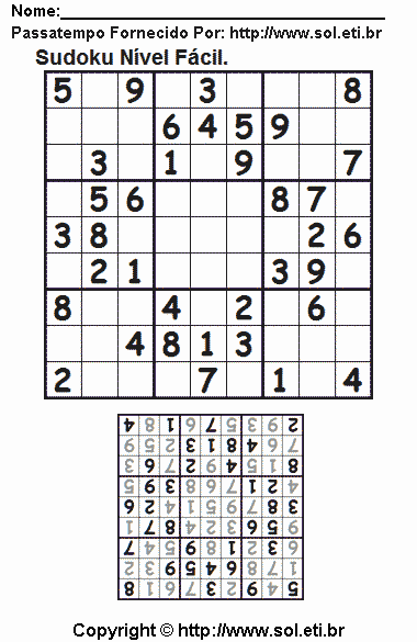 Sudoku Para Imprimir Com Respostas 358