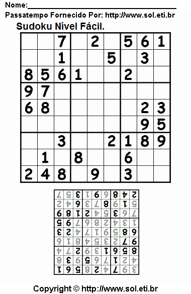 Sudoku Para Imprimir Com Respostas 364