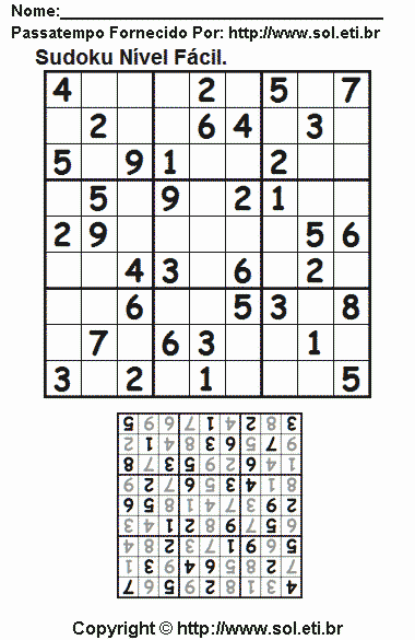Sudoku Para Imprimir Com Respostas 368