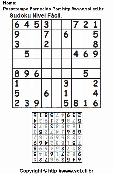 Sudoku Para Imprimir Com Respostas 372