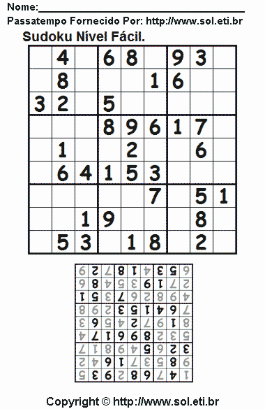 Sudoku Para Imprimir Com Respostas 384