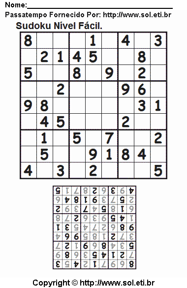 Sudoku Para Imprimir Com Respostas 388