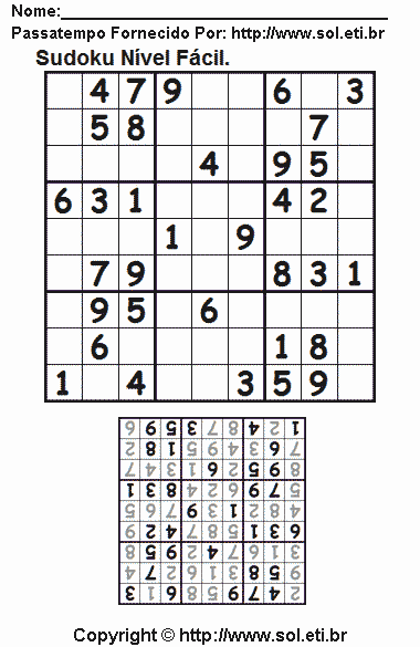 Sudoku Para Imprimir Com Respostas 391