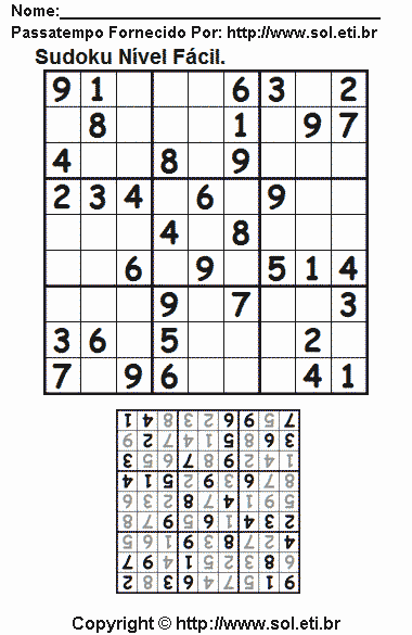 Sudoku Para Imprimir Com Respostas 399