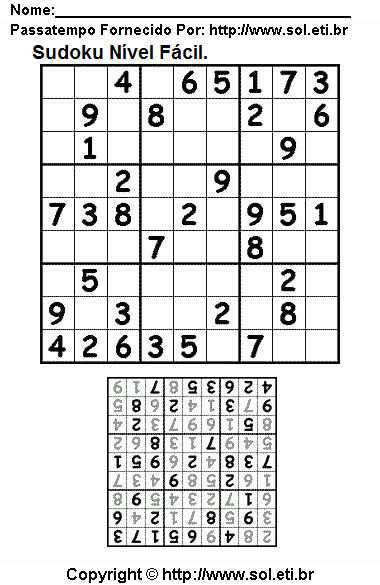 Sudoku Para Imprimir Com Respostas 43