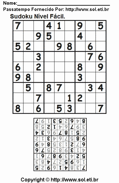 Sudoku Para Imprimir Com Respostas 487