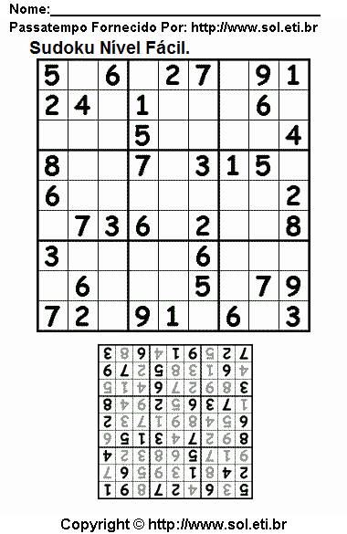 Sudoku Para Imprimir Com Respostas 50