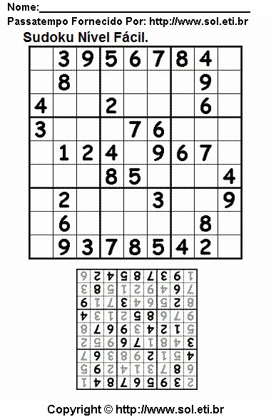 Sudoku Para Imprimir Com Respostas 59